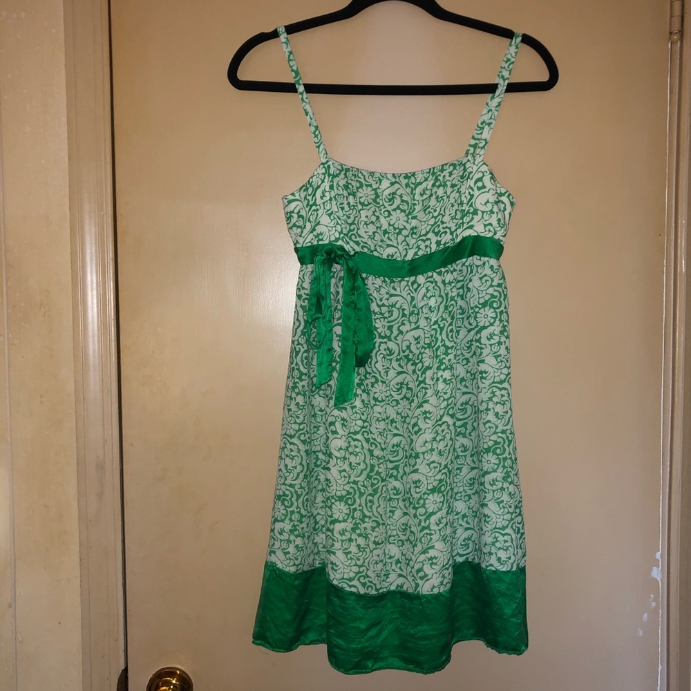 Lilly Pulitzer Green Floral Dress with Bow Size 0